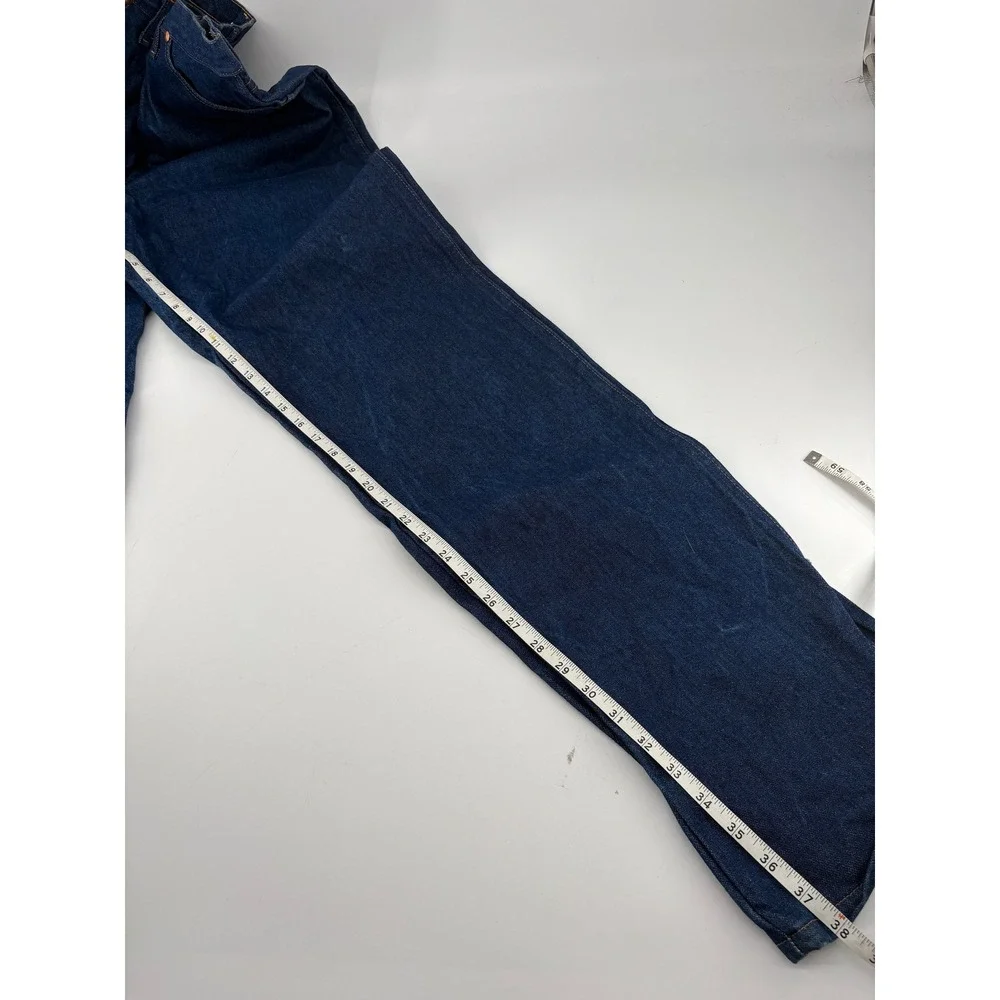 Wrangler 13MWZ Cowboy Cut Jeans Mens 40x38 Indigo Blue High Rise Stacked Western